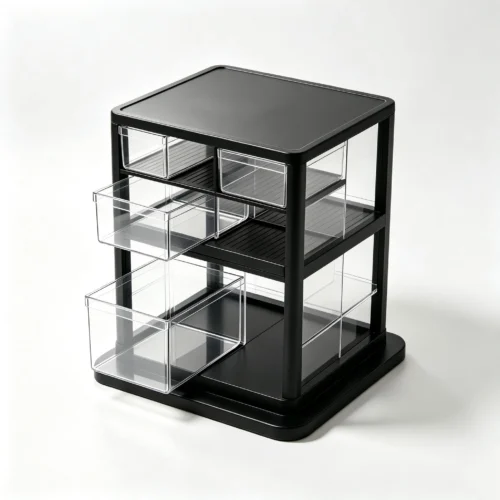 Clear Pantry Organizer, Sturdy Black Frame Food Storage Organizer for Kitchen 13857
