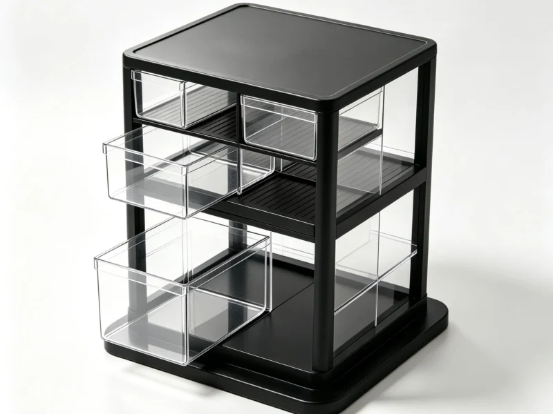 Clear Pantry Organizer, Sturdy Black Frame Food Storage Organizer for Kitchen 13857
