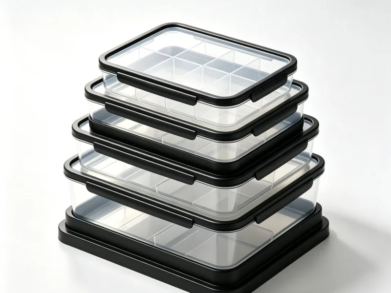 Stackable Pantry Storage Bin, Heavy Duty Clear Storage Container with Black Frame 13854