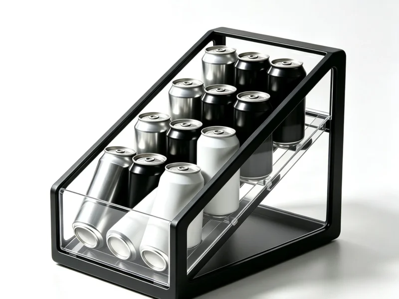 Can Organizer, Heavy Duty Clear Can Storage Rack with Black Base 13858