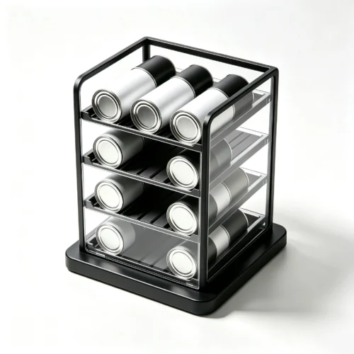 Canned Food Storage Rack, Sturdy Clear Can Storage Organizer with Black Frame 13868