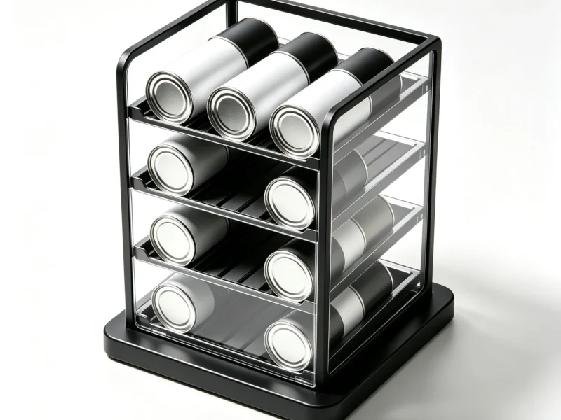 Canned Food Storage Rack, Sturdy Clear Can Storage Organizer with Black Frame 13868